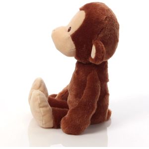 Sitting Long Tail Brown Monkey Plush Toy With Big Ears
