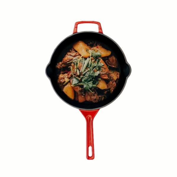 Quality Non Stick Enameled Cast Iron Skillet Deep Fry Pan With Handles wholesale