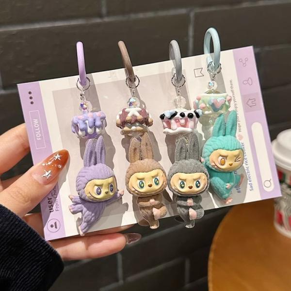 Quality Mini Labubu Keychain Kawaii Monster Doll Bag Charm Plush Doll Accessories For Collectors wholesale