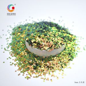 Gold Green Red Loose Chameleon Glitter Flake Nail Art Maple Leaf OEM