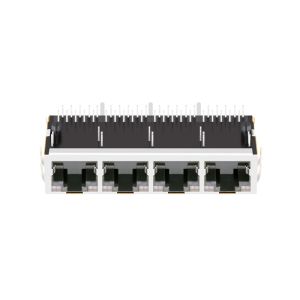 2250083-1 1x4 Port RJ45 Magnetic Connectors 10G Base-T Tab Up With GO/GO