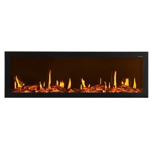1.28M Video Fire Effect Display Tech Modern Dinning Room Touch Screen Fixed Charcoal Decorative Electric Fireplace