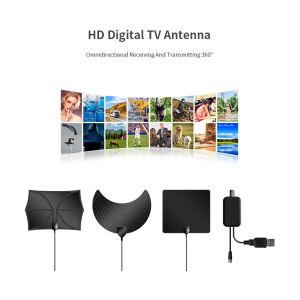Indoor Dvb T2 For Smart Hdtv Digital TV Antenna Adhersive Mount 50 Ohm Input