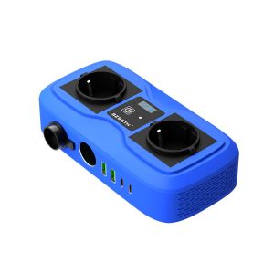 200W Car Power Inverter with LCD Display & Dual Cigarette Lighter Plugs, 2 USB