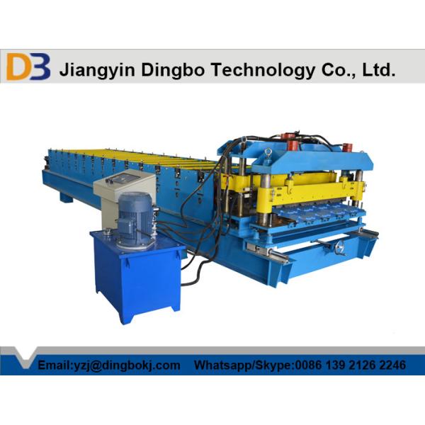 Quality Fully Automatic Glazed Tile Roofing Roll Forming Machine With 380V / 50Hz / 3 Phase Step Tile Roll Forming Machine wholesale
