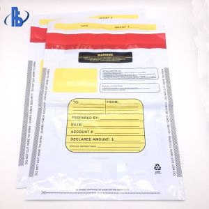 Cheap Tamper Evident Security Deposit Bags / Cash Bags With 3 Side Border Seal for sale