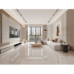 Stylish Marble 800x800mm Light Brown Polished Glazed Porcelain Tiles For Balcony