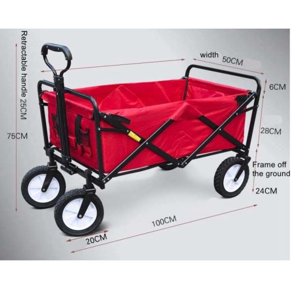 Four-Wheel Design Portable Beach Wagon Carts Multifunctional Hand Trolley for