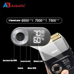 IPX7 Waterproof Men's Electric Razor with 600mAh Battery and 60-90min Working