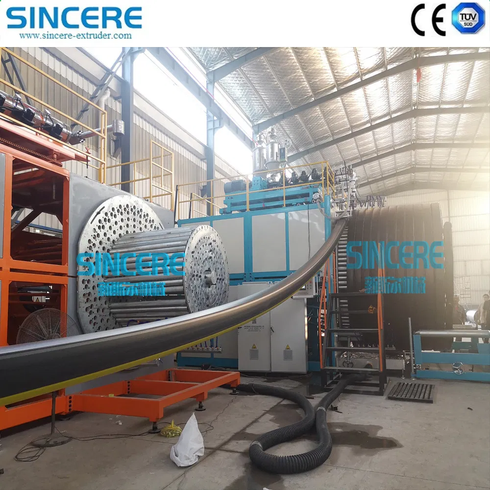 PE PP HDPE Wound Manhole Spiral Pipe Extrusion Line Hollow Walled