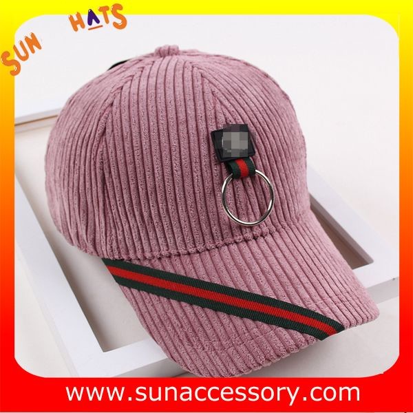 QF17046 Sun Accessory customized corduroy baseball cap, embroidered logo on the cap