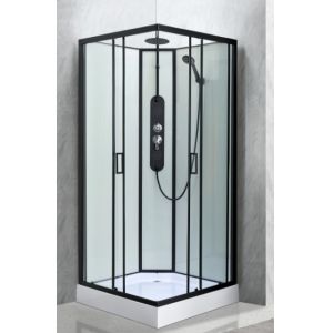 Customize Shower Room And Black Frame With Tray And Roof