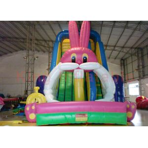 Digital Printing Cartoon Inflatable Dry Slide 7 X 4.5m Plao 0.55mm PVC Tarpaulin