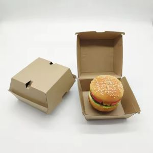 Custom Hamburger Boxes Rigid Boxes made of Paper Cardboard for Take Out