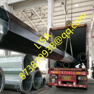 China Hongxin Direct Embedded Dodecagonal Tapered Tubular 70FT Steel Pole with 2 Segments on sale