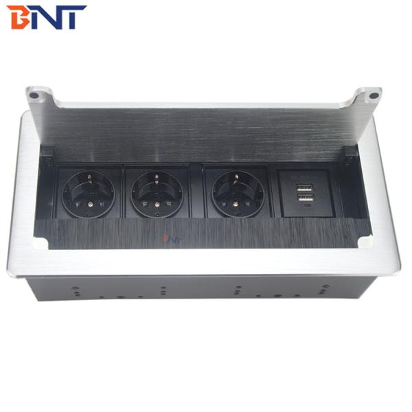Quality BNT replace modular design  table flip up socket with three EU power BF804 wholesale