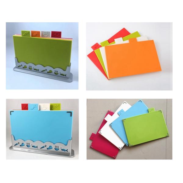 BPA Free 4-Piece Plastic Cheese Chopping Cutting Board with Antimicrobial Protection