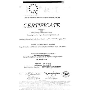 Chongqing SAC Power Group Co.,Ltd. Certifications