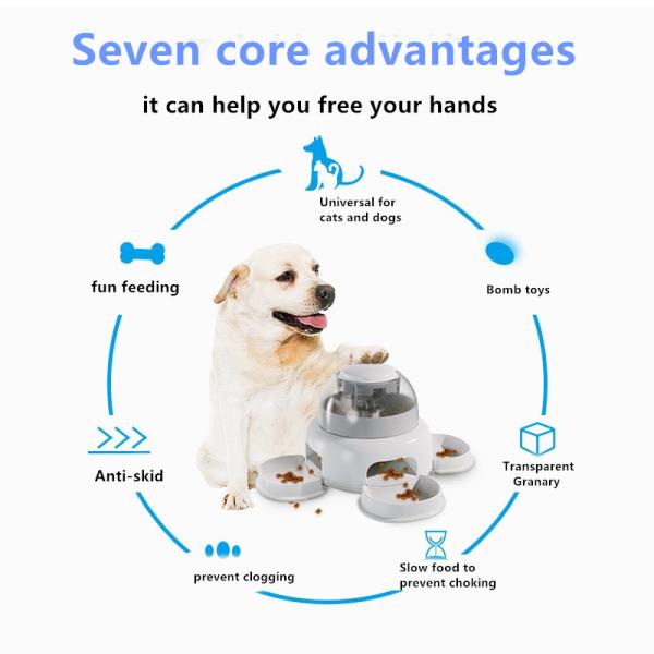 Slow Pet Automatic Feeder Dog Press Leaky Food Device