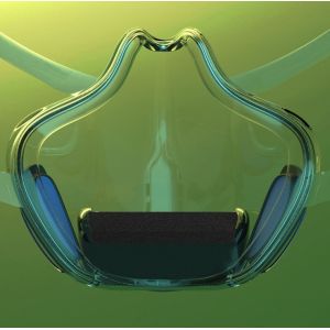 reusable anti-fog face shield or breathable face cover with transparent cover or