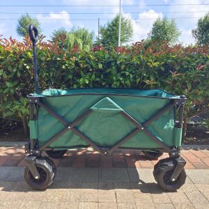 Collapsible Wide PU Wheels Beach Folding Wagon Stretchable Handle Picnic Camping