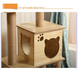 Soft Plush Detachable MDF Wooden Cat Tree