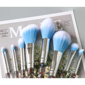 8 Pieces Eyeshadow Makeup Brush Set Gradient Color Hair Magical Bling Handle