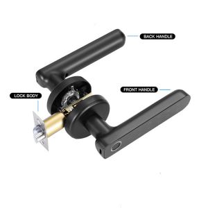 ROHS Smart Handle Door Lock DC 6V Zinc Alloy Electronic For Apartments