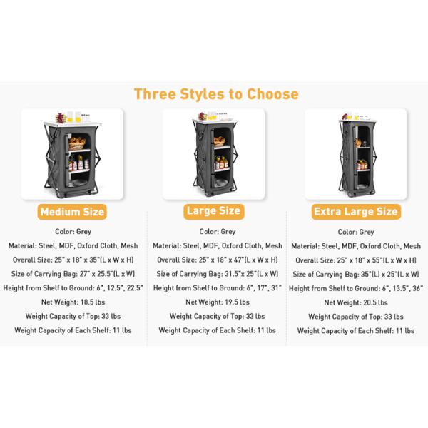 Outdoor Furniture Foldable Portable Table for Garden Camping Portable Storage Cabinet