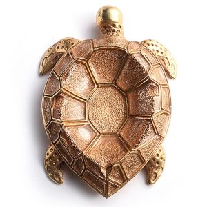 China Creative Die casting 100*140mm Metal Turtle Ashtray Gold Zinc Alloy Ashtray on sale