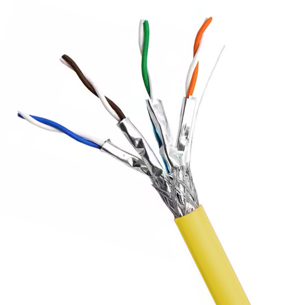 Quality Bulk 0.585mm Yellow Network Cable CAT7 SFTP For 600MHz Ultra Fast Data Transmission wholesale