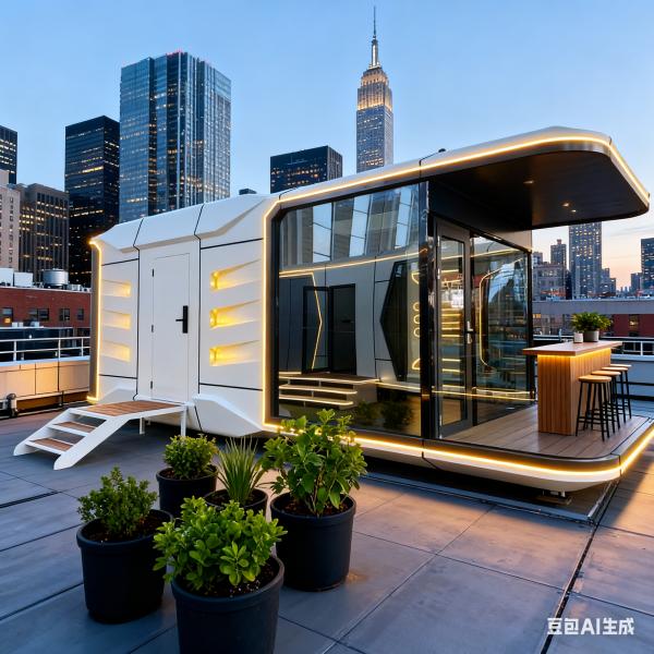 Quality Space Capsule House Space-29 Model with L8560 * W3460 * H3400 Dimensions and One Bedroom One Bathroom One Balcony wholesale