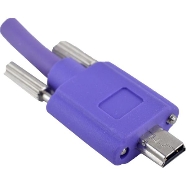 High Flex Cable USB 2.0 A To Mini B Gold Plated Connector with Screw Locking 1.5