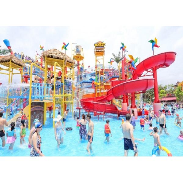 Anti UV Aqua Playground Commercial Fiberglass Water Slides