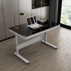Rustic Brown/Bamboo/Walnut/Black/White Wooden Desk Manual Height Adjustable for