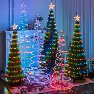 1.2m/1.5m/1.8m Christmas Tree Crystal Pendants Decor LED Light String Festoon
