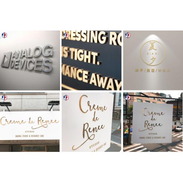 OEM Gold 3D Metal Letters Titanium Plating Easy Installation