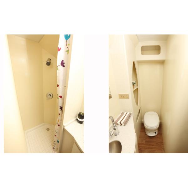 EPA Standard Camper Caravan Trailer With Rear Cooking Cabin Refrigerator