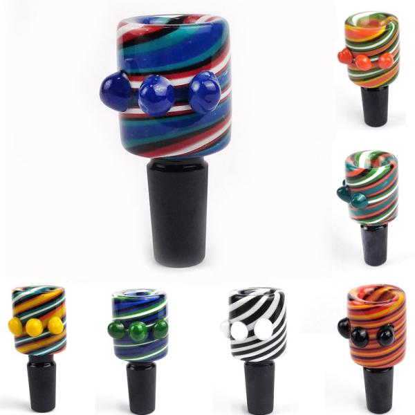 Durable Glass Bongs Accessories Heady Glass Bowls Slides With Male Joint 14mm