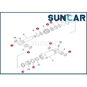 China Komatsu 707-99-43240 7079943240 Blade Cylinder Seal Kit Fits PC60-7 Blade Cylinder Replacement Kit on sale