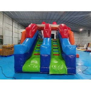 Commercial Grade Inflatable Dry Slide Crab Cartoon Inflatable High Double Slides