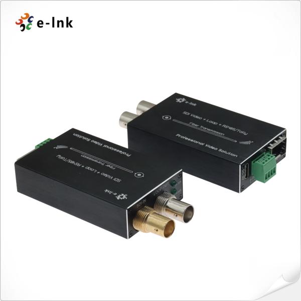 Quality Mini-type Fiber Converter with Tally & Reverse RS485  over a HD-SDI Loop Output wholesale