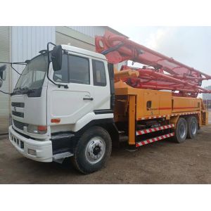 China 36m Second Hand Concrete Line Pump Truck Putzmeister 3 Axle UD Cement Pump Truck on sale
