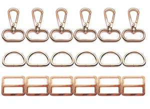 Cheap Replacement D Ring Purse Hardware Swivel Snap Hooks Rotatable Push Gate Clip Lobster Claw Clasp for sale