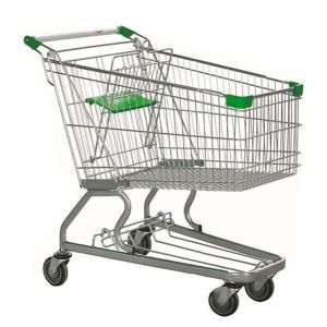 Convenient Customized Logos Metal Shopping Carts Trolley For Supermarket 60L