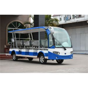 Colorful 5KW Low Speed Electric Sightseeing Car With 14 Seats