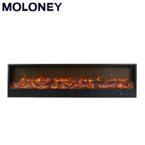 79" 200cm Modern Wall-set Infrared Electric Fireplace Imitative Real Flame