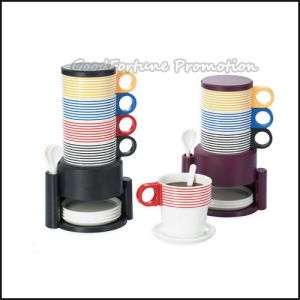 customed promotion stacked 4pcs set Eco coffee water milk mug cup with sppoon