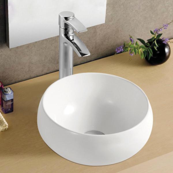Quality Sleek And Elegant Counter Top Bathroom Sink White Oval Shape Wash Basin wholesale