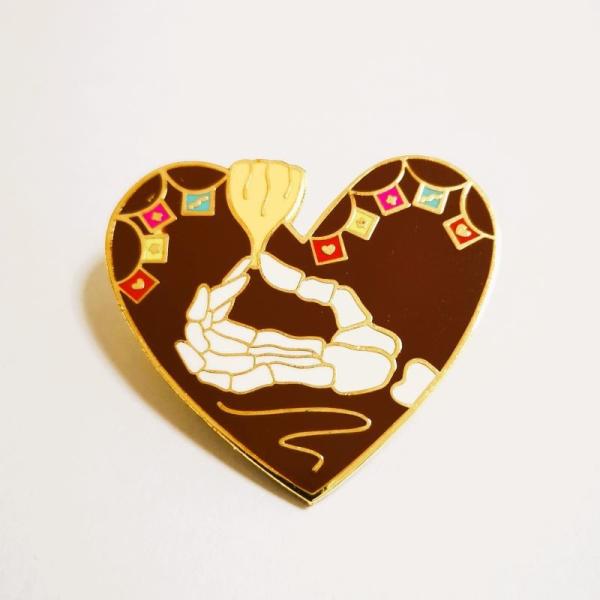 Quality Iron Heart Shaped Stamped Custom Hard Enamel Pins With Gold Plating And Double Posts wholesale